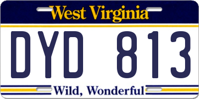 WV license plate DYD813
