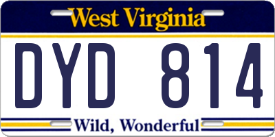 WV license plate DYD814