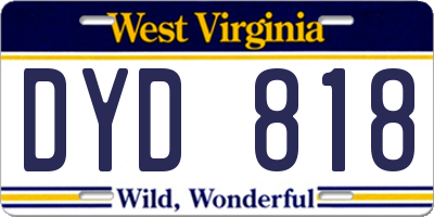 WV license plate DYD818