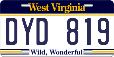 WV license plate DYD819