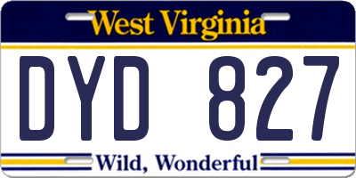 WV license plate DYD827