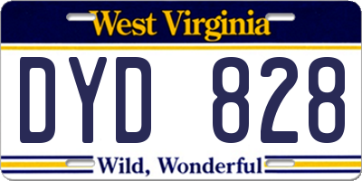 WV license plate DYD828