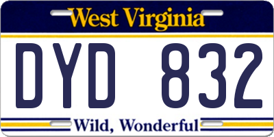 WV license plate DYD832