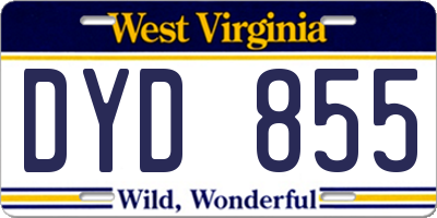 WV license plate DYD855