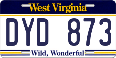 WV license plate DYD873