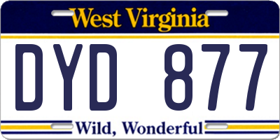 WV license plate DYD877