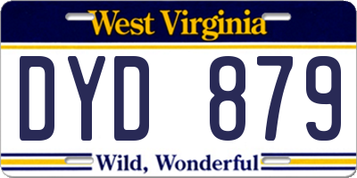 WV license plate DYD879