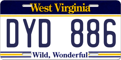 WV license plate DYD886