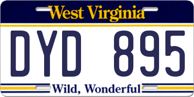 WV license plate DYD895