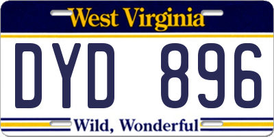 WV license plate DYD896
