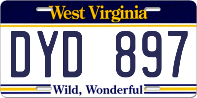 WV license plate DYD897