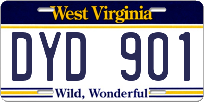 WV license plate DYD901