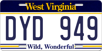 WV license plate DYD949