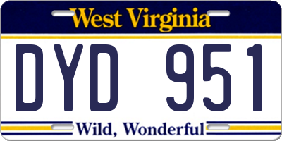 WV license plate DYD951