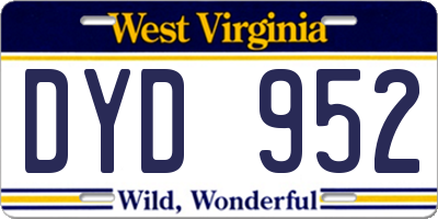 WV license plate DYD952