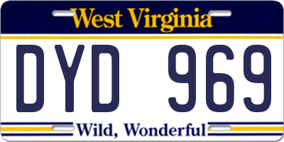 WV license plate DYD969