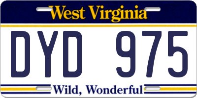 WV license plate DYD975