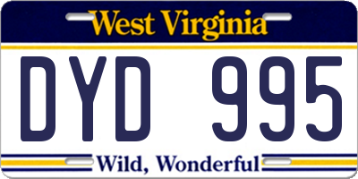 WV license plate DYD995