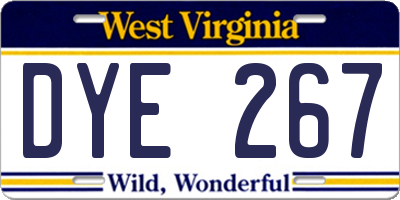 WV license plate DYE267