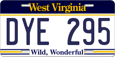 WV license plate DYE295