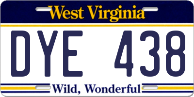 WV license plate DYE438
