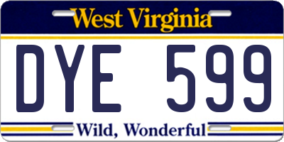 WV license plate DYE599