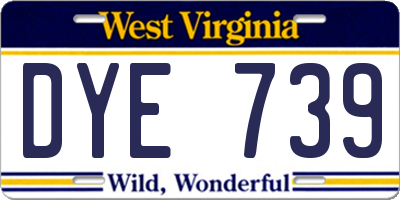 WV license plate DYE739