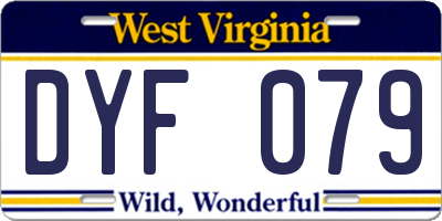WV license plate DYF079