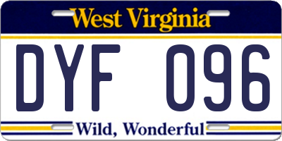 WV license plate DYF096