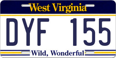 WV license plate DYF155
