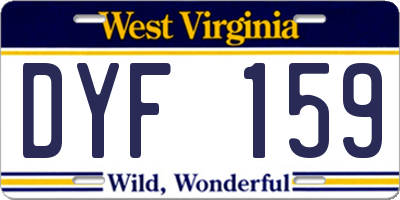 WV license plate DYF159