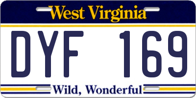WV license plate DYF169