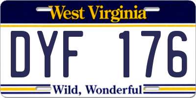 WV license plate DYF176