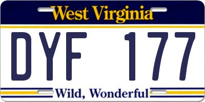 WV license plate DYF177