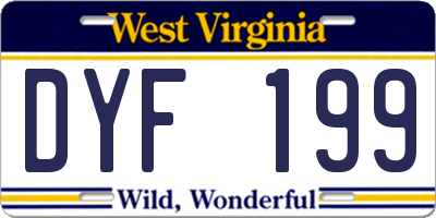 WV license plate DYF199