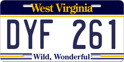 WV license plate DYF261