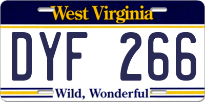 WV license plate DYF266