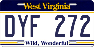 WV license plate DYF272