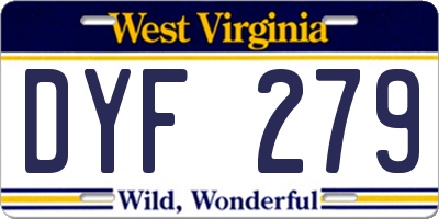 WV license plate DYF279
