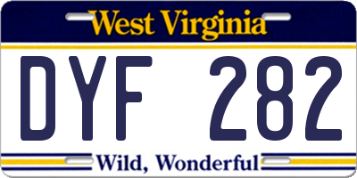 WV license plate DYF282