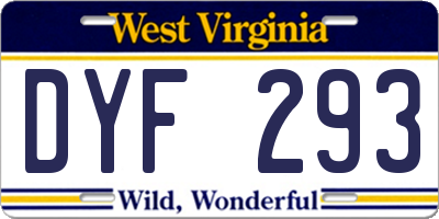 WV license plate DYF293