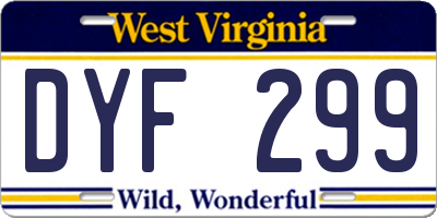 WV license plate DYF299