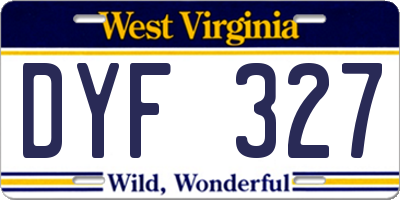 WV license plate DYF327