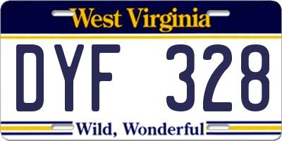 WV license plate DYF328
