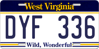 WV license plate DYF336