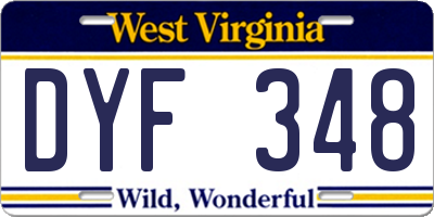 WV license plate DYF348