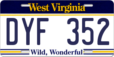 WV license plate DYF352