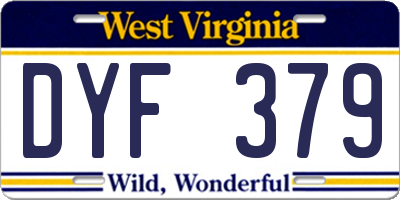 WV license plate DYF379