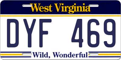 WV license plate DYF469