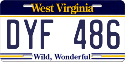 WV license plate DYF486